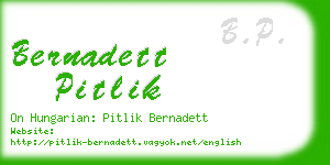 bernadett pitlik business card